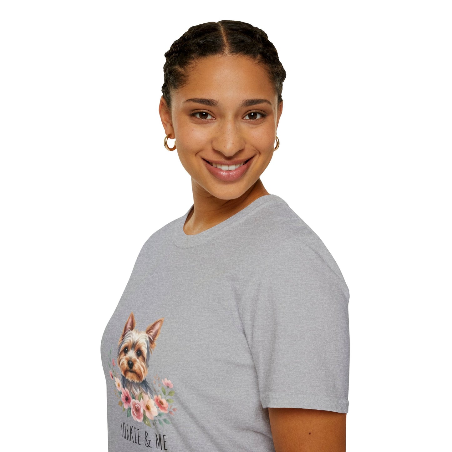 Yorkie & Me T‑Shirt — Floral Yorkshire Terrier Tee - AKYCO