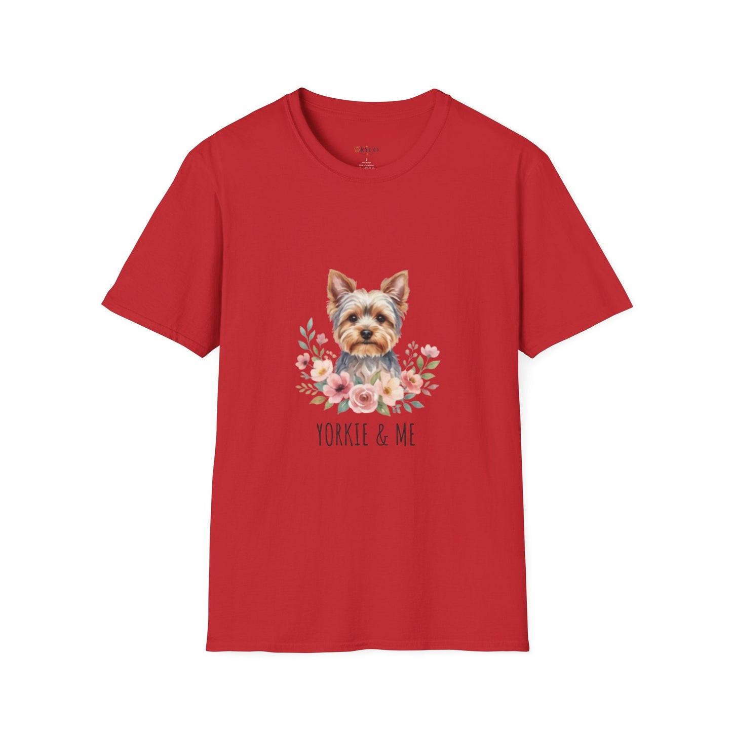 Yorkie & Me T‑Shirt — Floral Yorkshire Terrier Tee - AKYCO