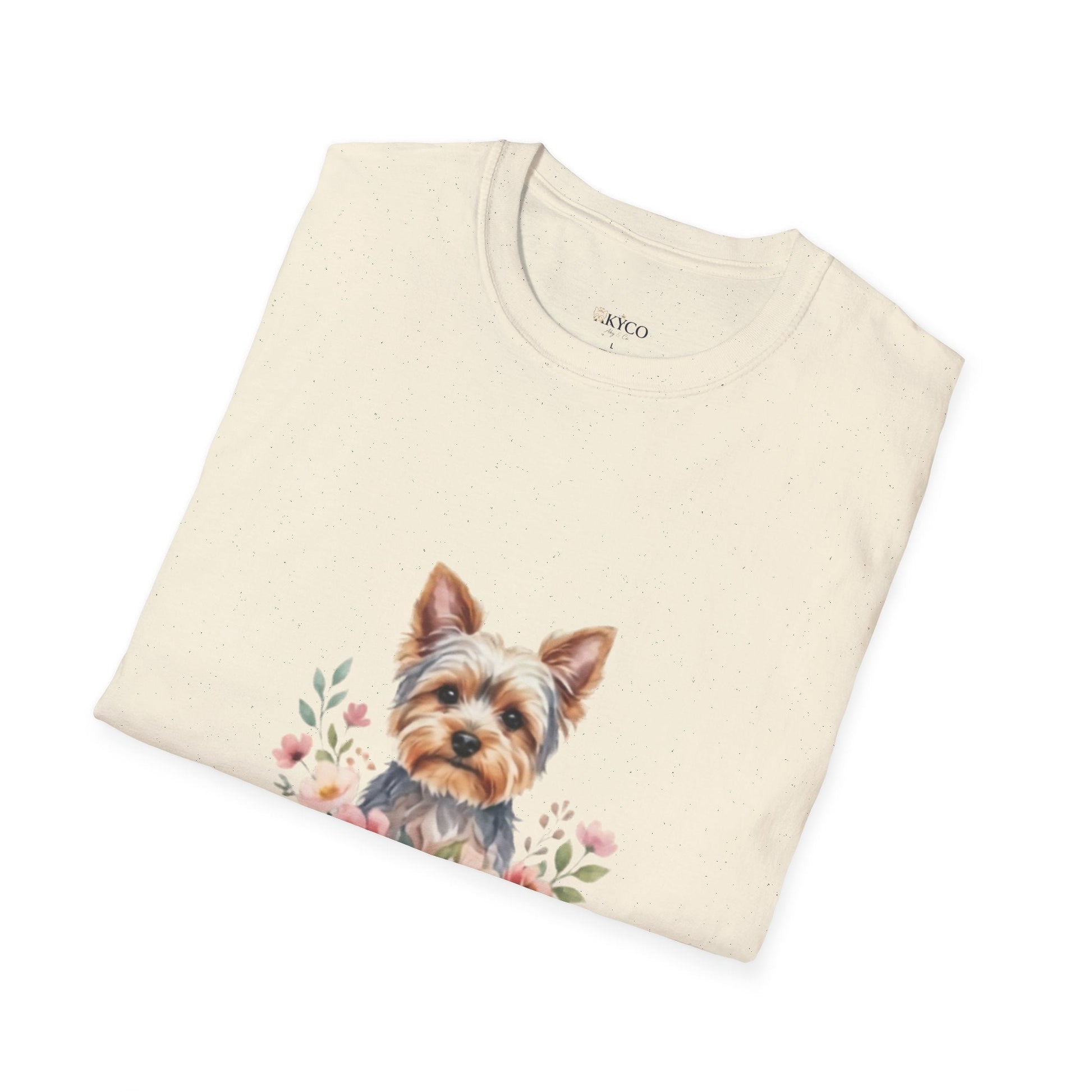 Yorkie & Me T‑Shirt — Floral Yorkshire Terrier Tee - AKYCO