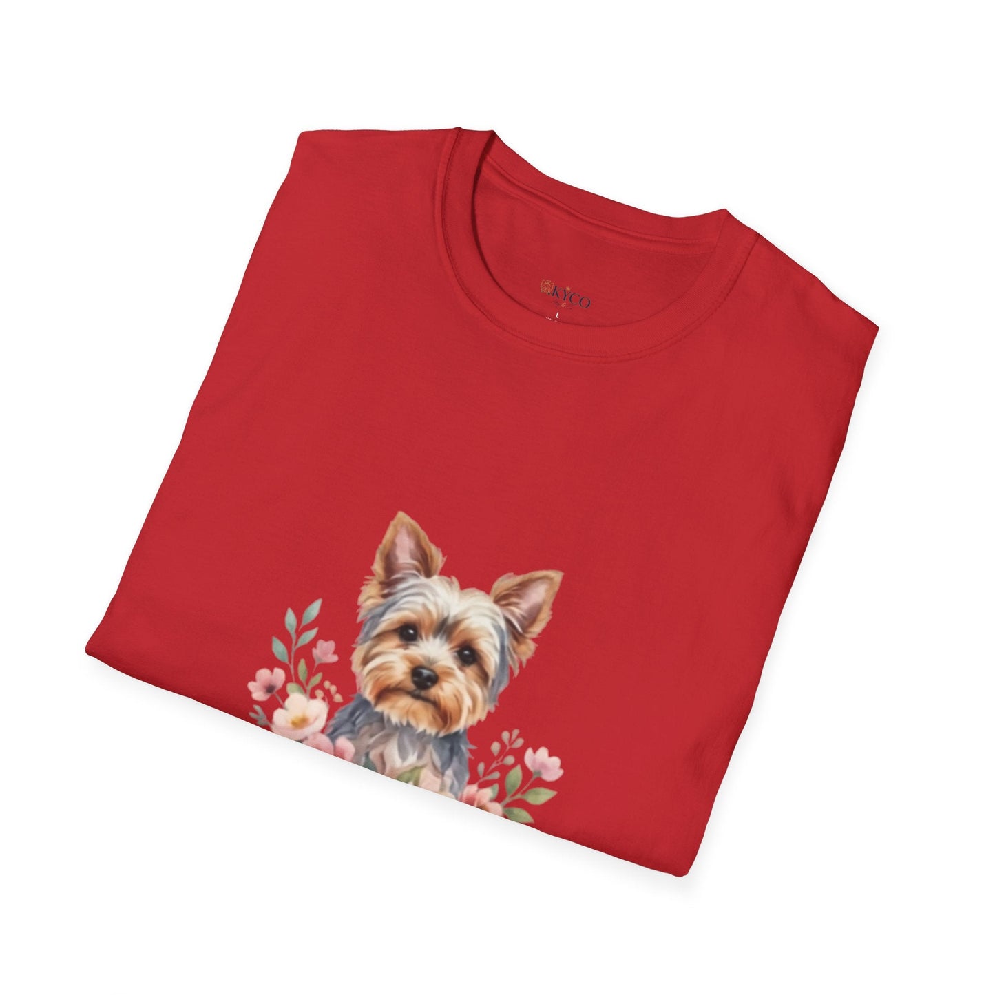 Yorkie & Me T‑Shirt — Floral Yorkshire Terrier Tee - AKYCO