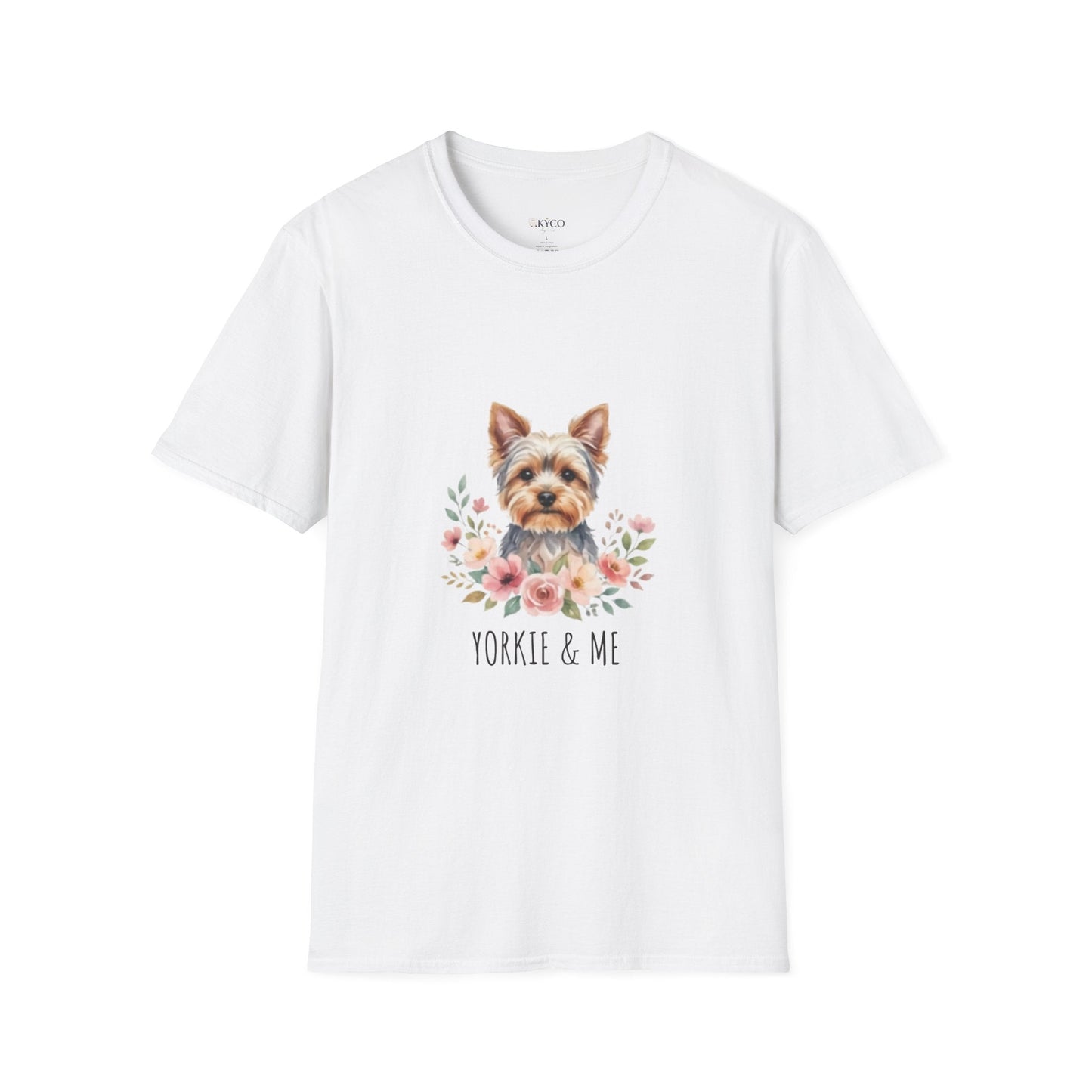 Yorkie & Me T‑Shirt — Floral Yorkshire Terrier Tee - AKYCO