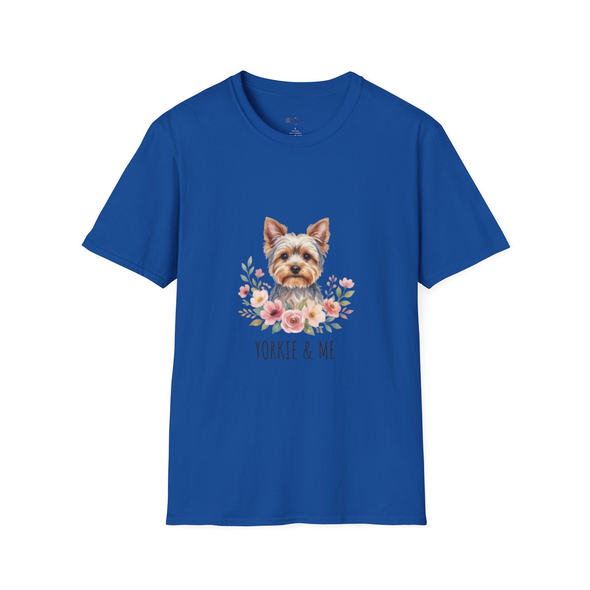Yorkie & Me T‑Shirt — Floral Yorkshire Terrier Tee - AKYCO
