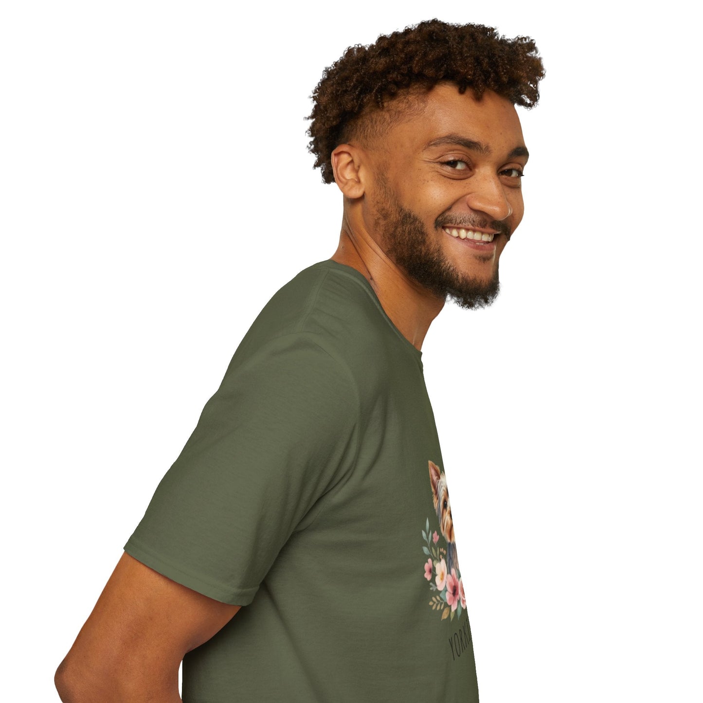 Yorkie & Me T‑Shirt — Floral Yorkshire Terrier Tee - AKYCO