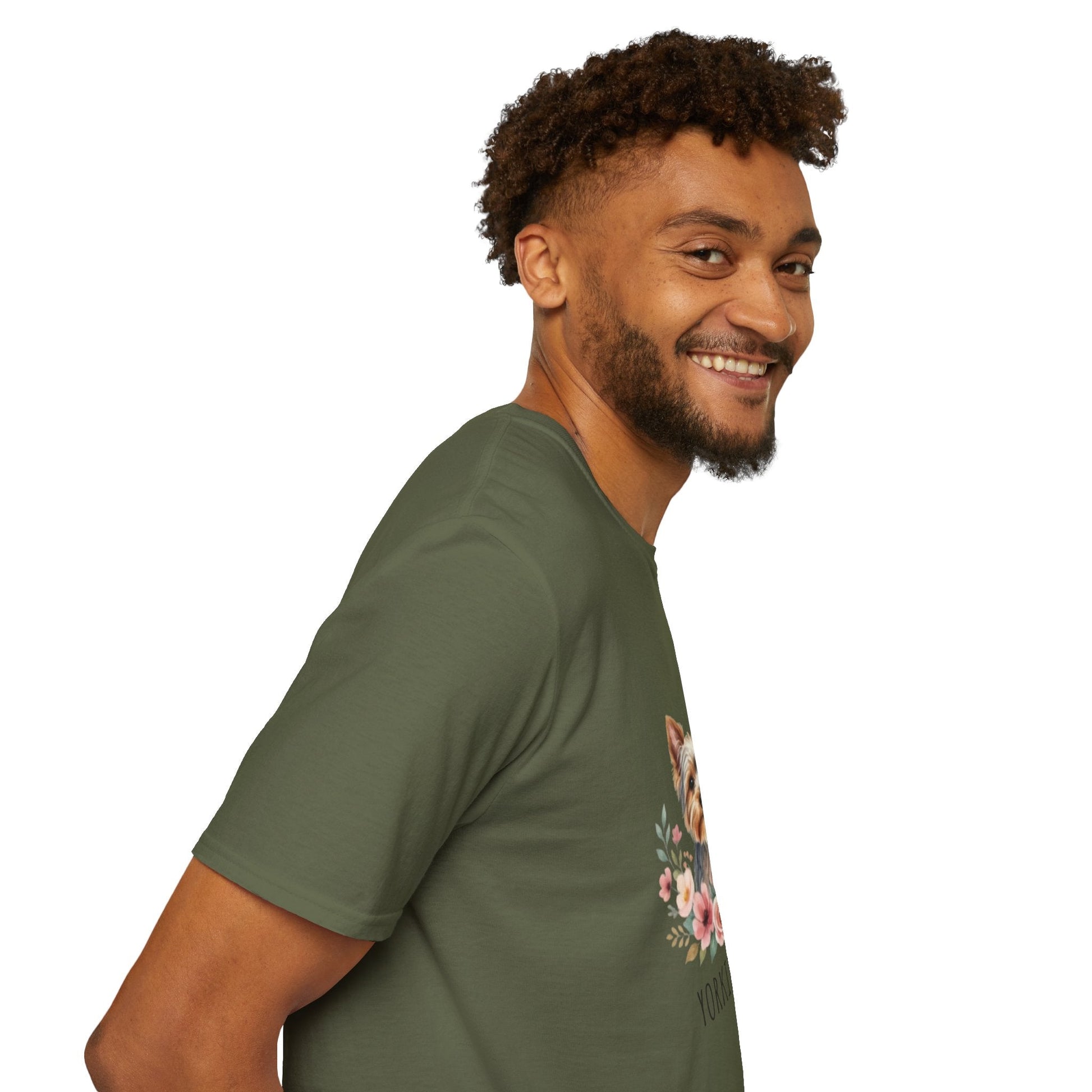 Yorkie & Me T‑Shirt — Floral Yorkshire Terrier Tee - AKYCO