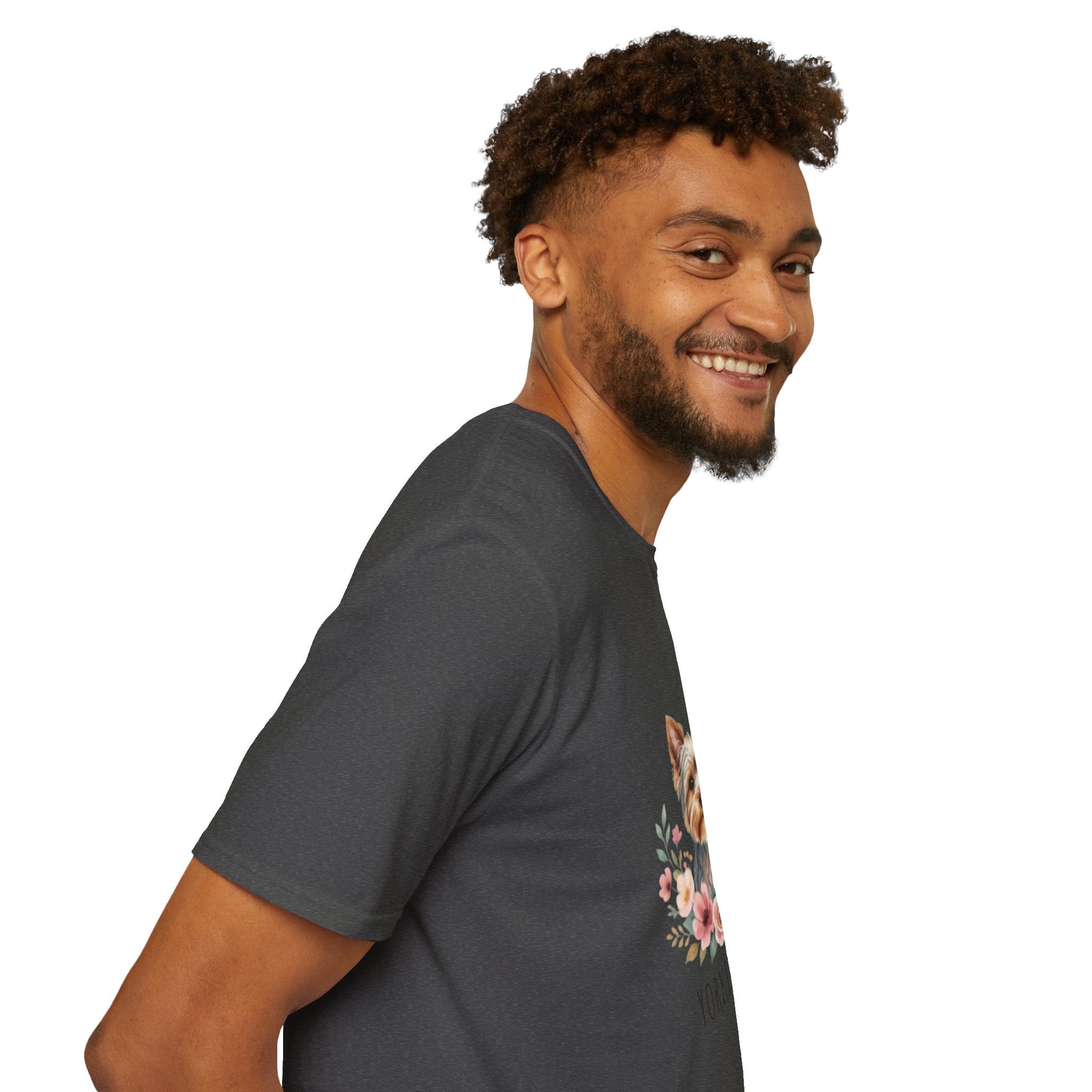 Yorkie & Me T‑Shirt — Floral Yorkshire Terrier Tee - AKYCO