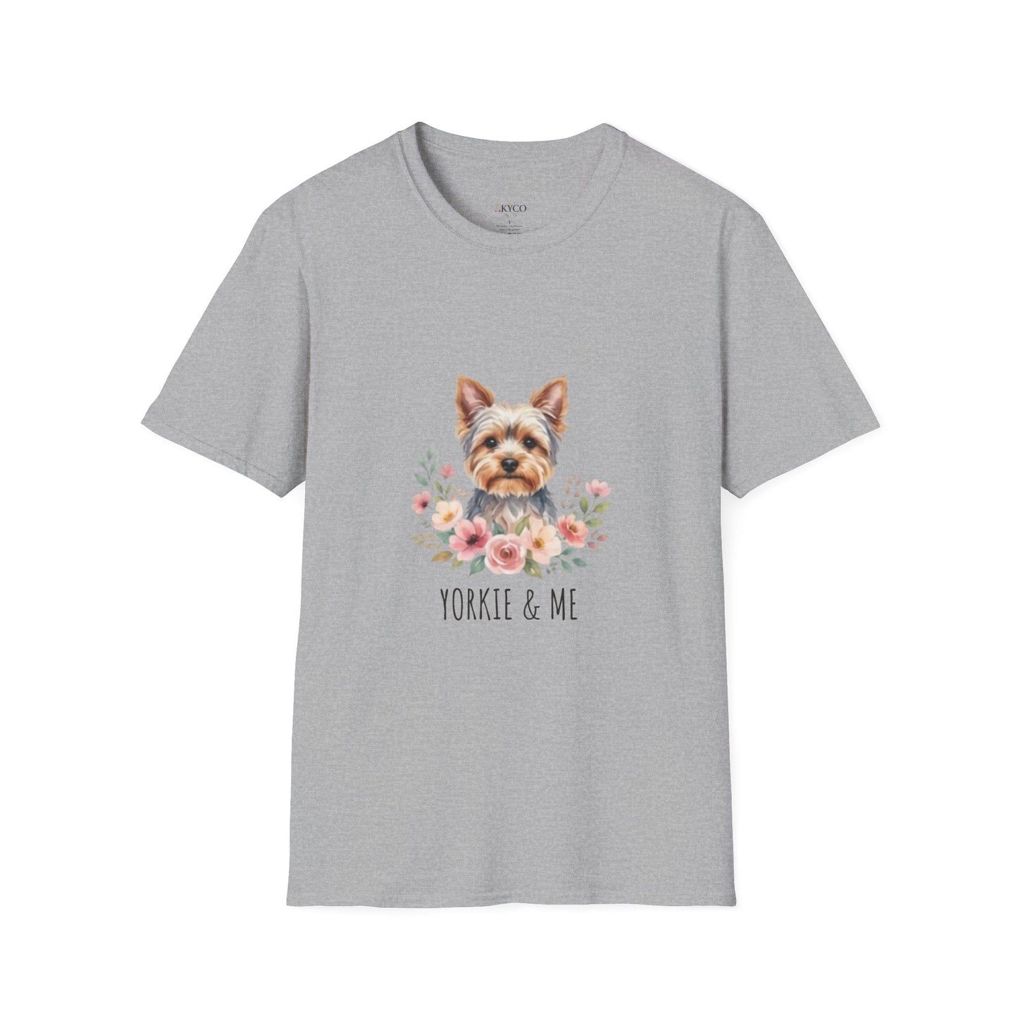 Yorkie & Me T‑Shirt — Floral Yorkshire Terrier Tee - AKYCO