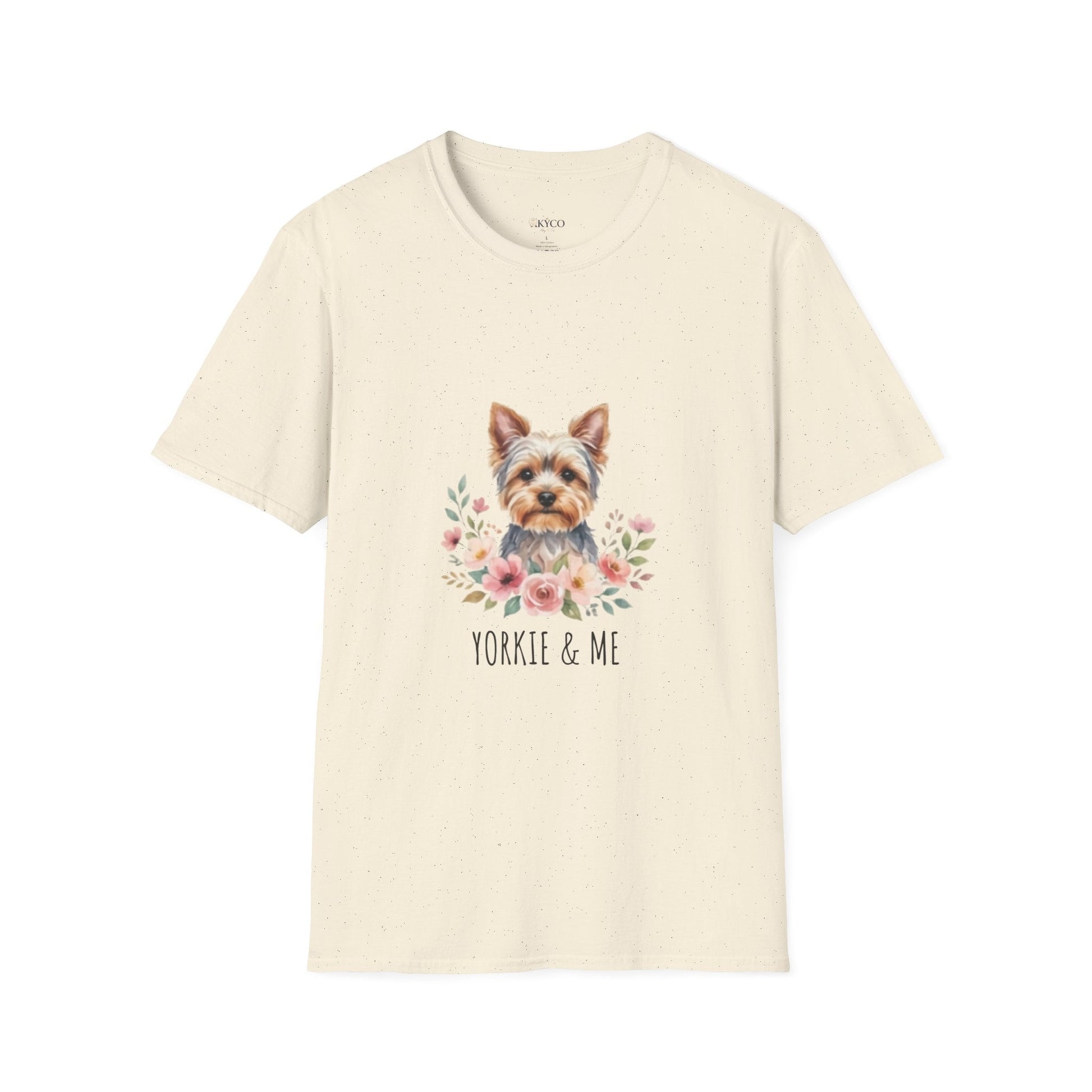 Yorkie & Me T‑Shirt — Floral Yorkshire Terrier Tee - AKYCO