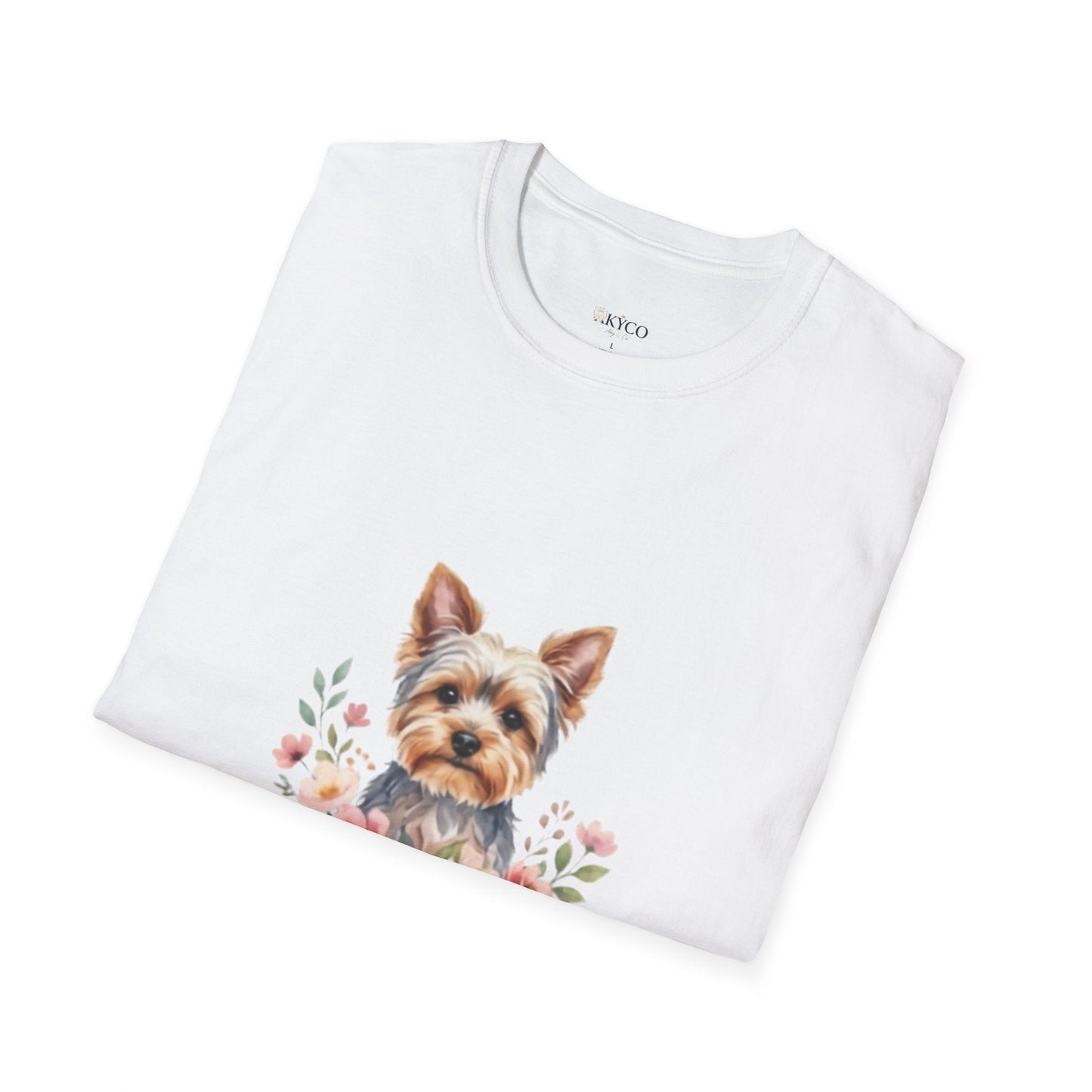 Yorkie & Me T‑Shirt — Floral Yorkshire Terrier Tee - AKYCO