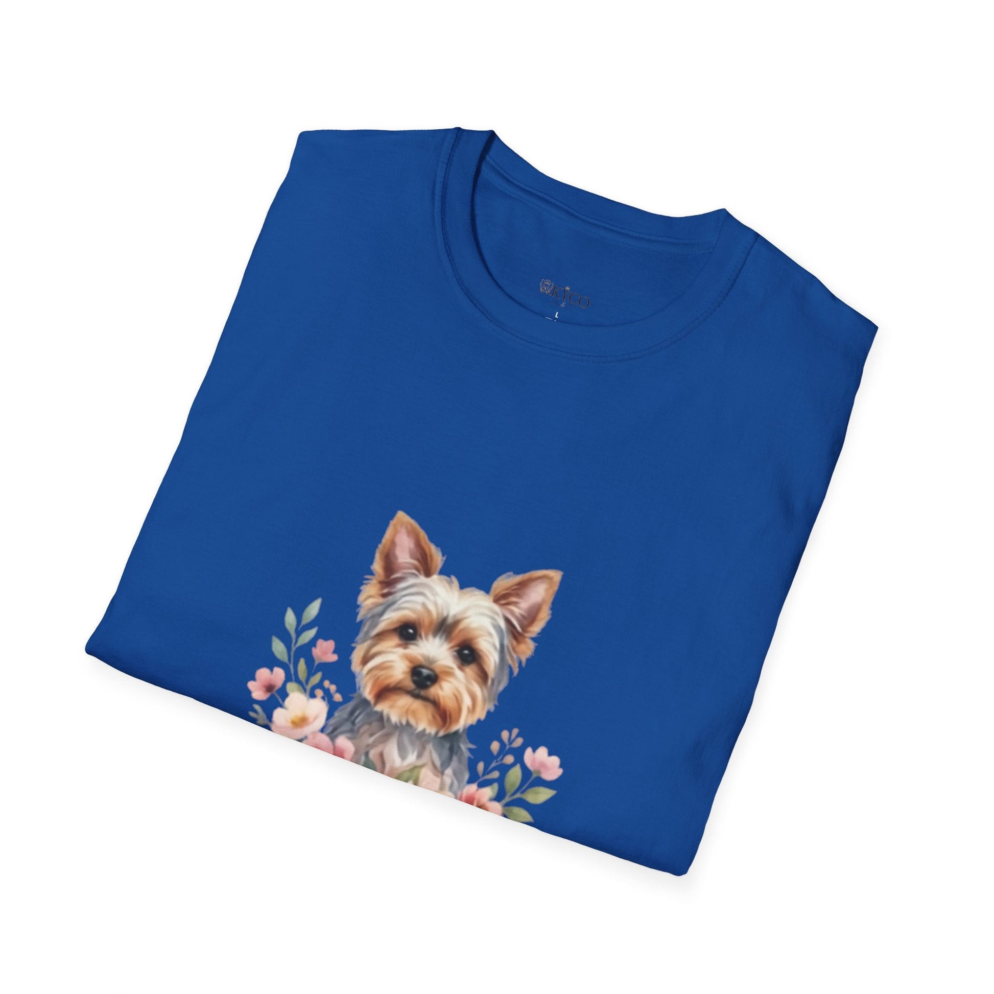 Yorkie & Me T‑Shirt — Floral Yorkshire Terrier Tee - AKYCO
