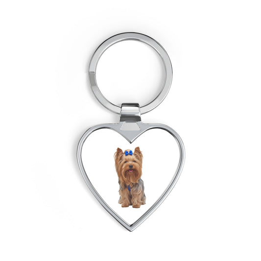 Yorkshire Terrier Heart Keychain — Cute Dog Pet Photo Pendant - AKYCO