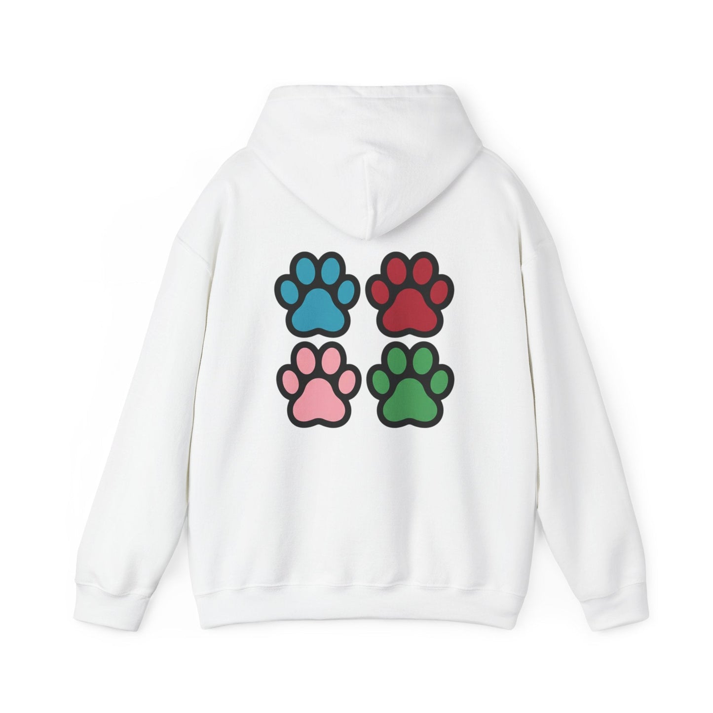 Yorkshire Terrier Paw Hoodie – Cute Yorkie Portrait with Colorful Paw Prints - AKYCO