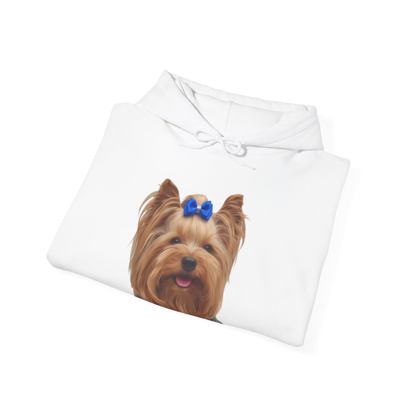 Yorkshire Terrier Paw Hoodie – Cute Yorkie Portrait with Colorful Paw Prints - AKYCO