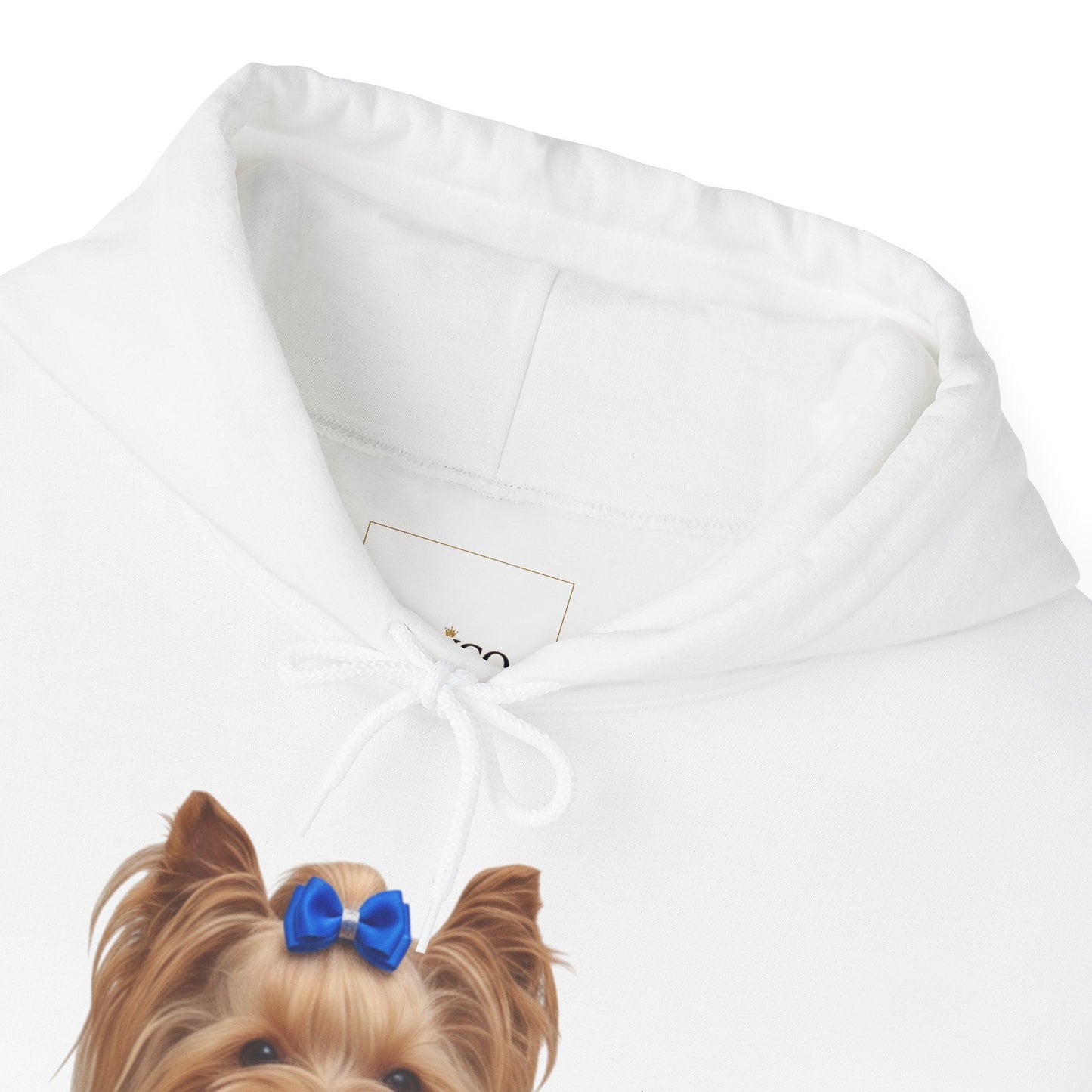 Yorkshire Terrier Paw Hoodie – Cute Yorkie Portrait with Colorful Paw Prints - AKYCO