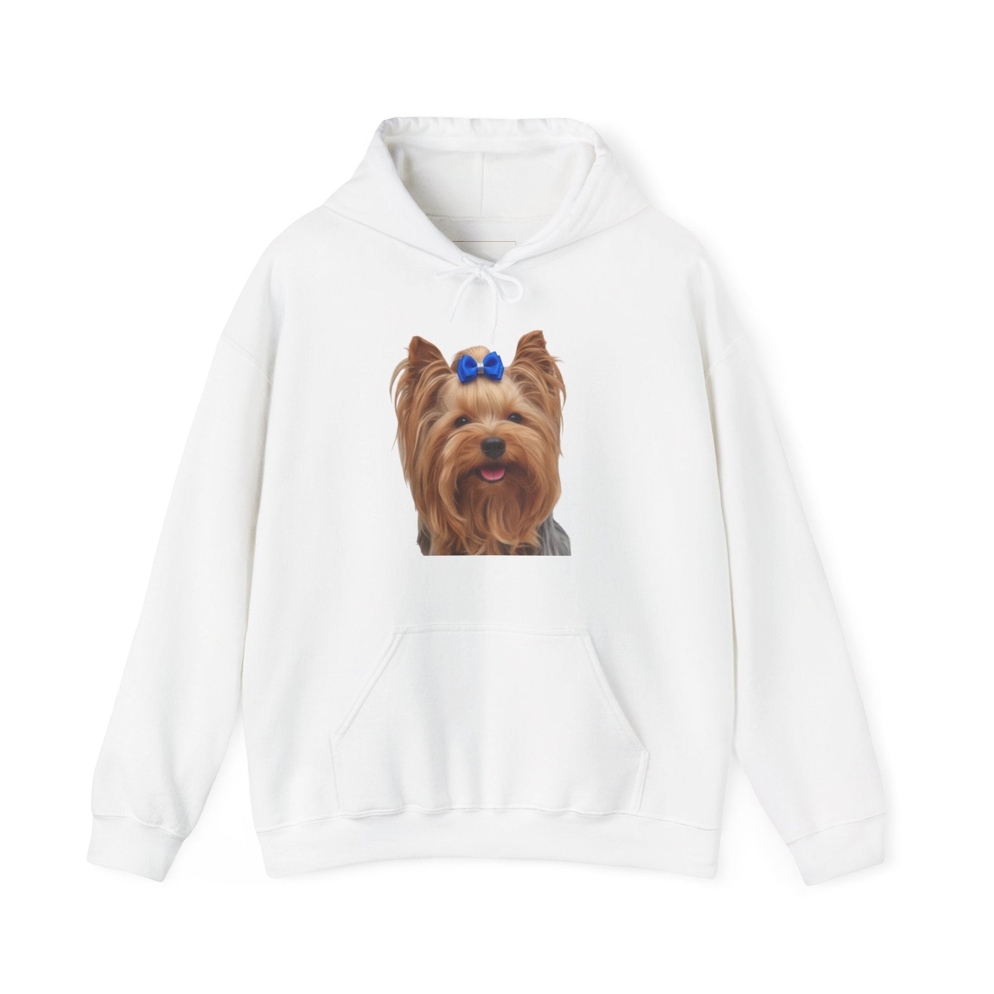 Yorkshire Terrier Paw Hoodie – Cute Yorkie Portrait with Colorful Paw Prints - AKYCO