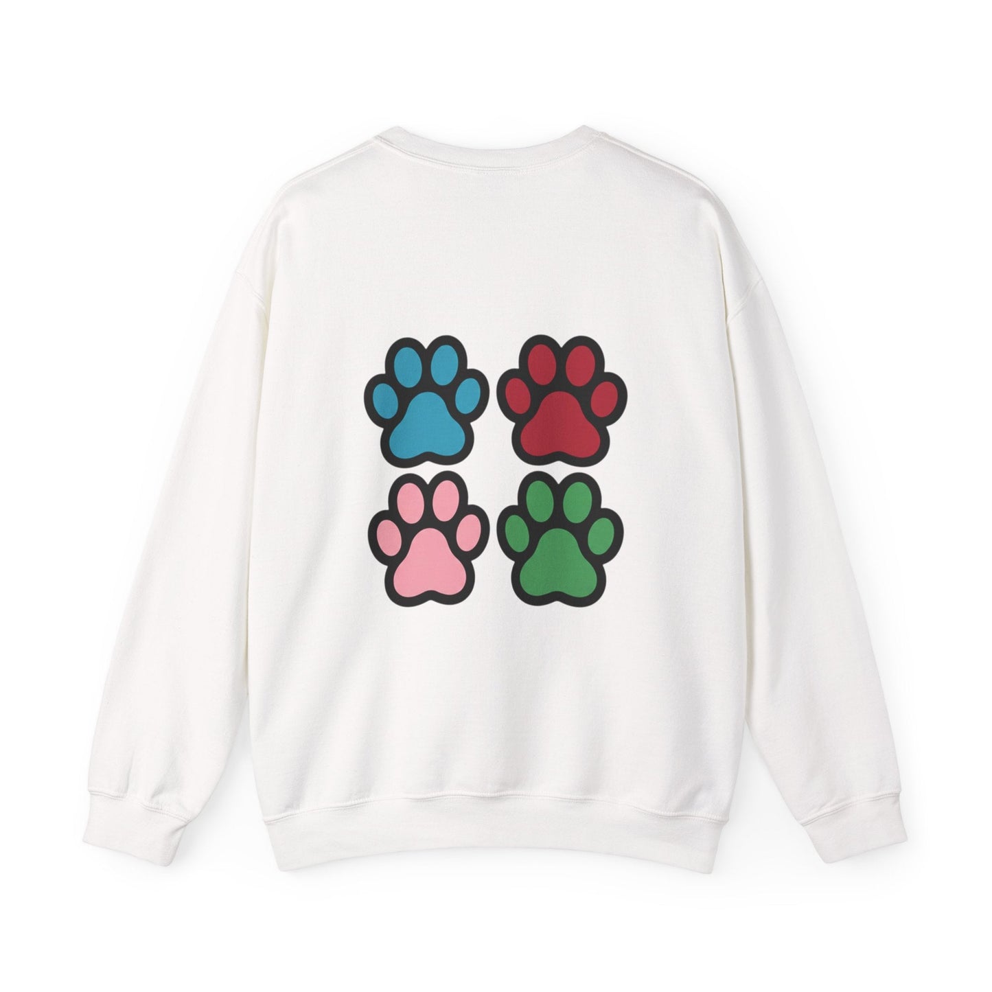 Retro felpa AKYCO con quattro impronte colorate blu, rosso, rosa e verde