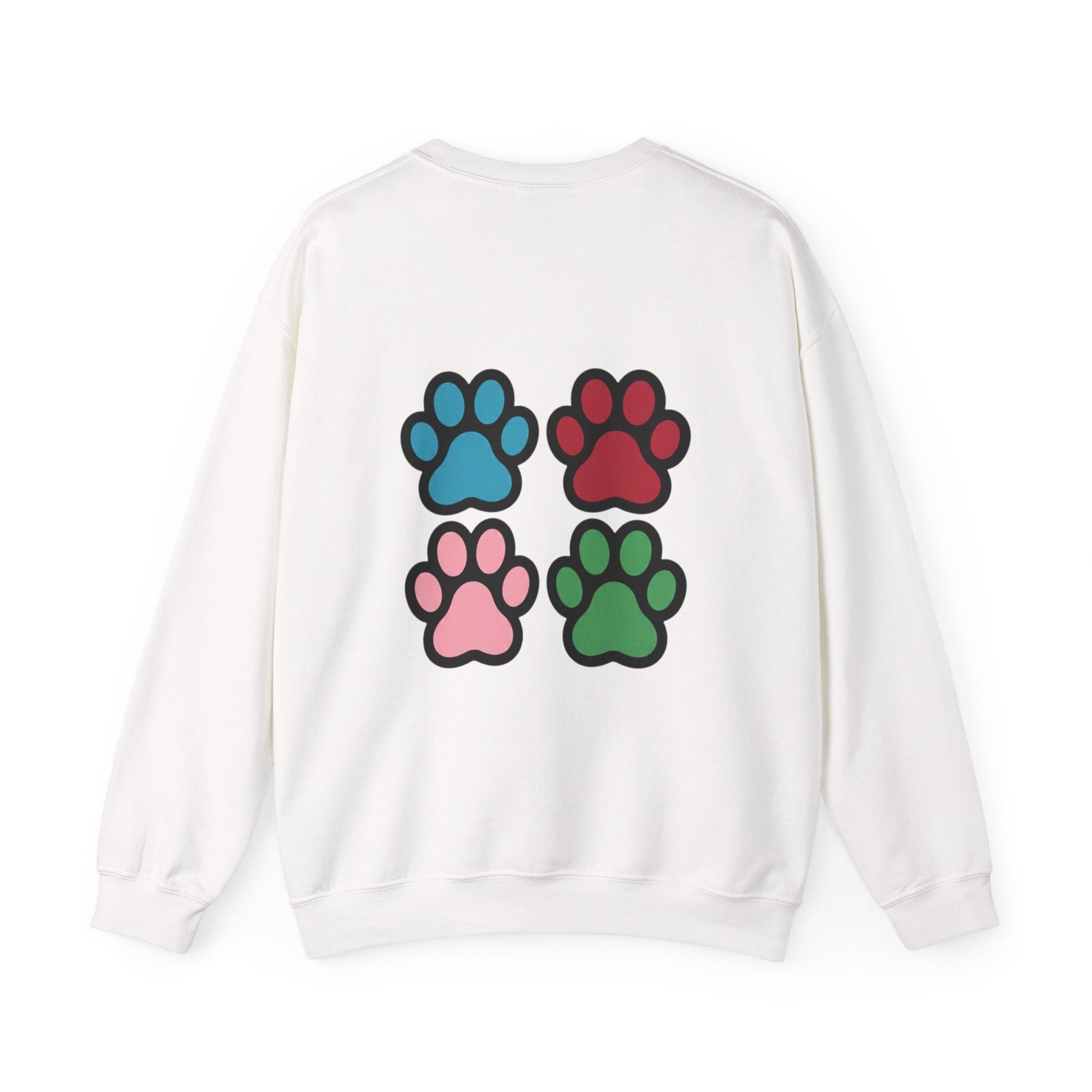 Retro felpa AKYCO con quattro impronte colorate blu, rosso, rosa e verde